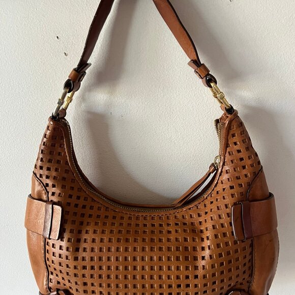 VINTAGE MICHAEL MICHAEL KORS LEATHER BUCKLE HOBO SHOULDER BAG - Picture 6 of 10